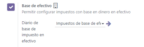 Seleccione su Diario de base de efectivo de impuestos y haga clic en el enlace externo