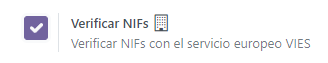 Habilitar "Verificar números de IVA" en Contabilidad de Odoo
