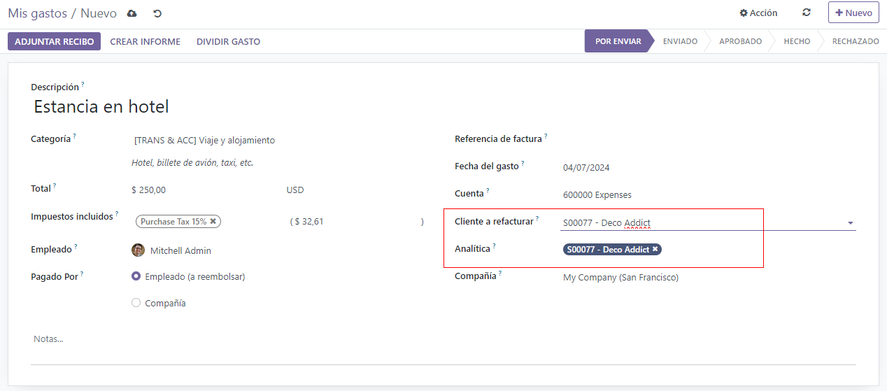 Como rellenar correctamente la ficha de gastos de Odoo