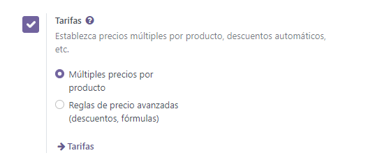 Como configurar en los ajustes la tarifa