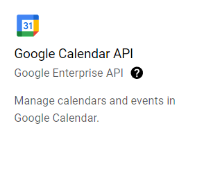 Enable the Google Calendar API.