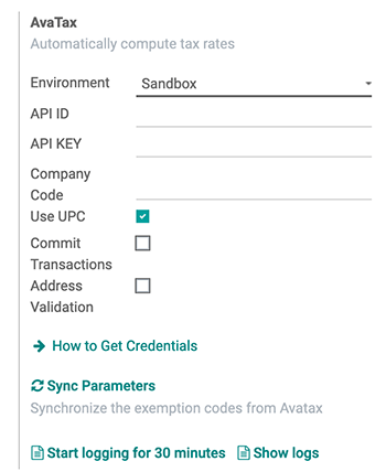 Configure AvaTax settings