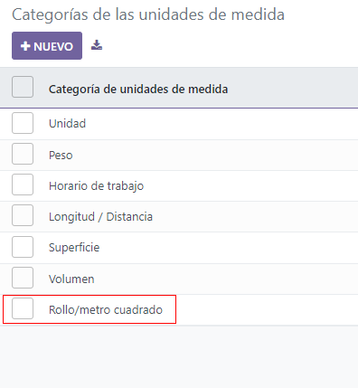 Crea nuevas unidades de medida