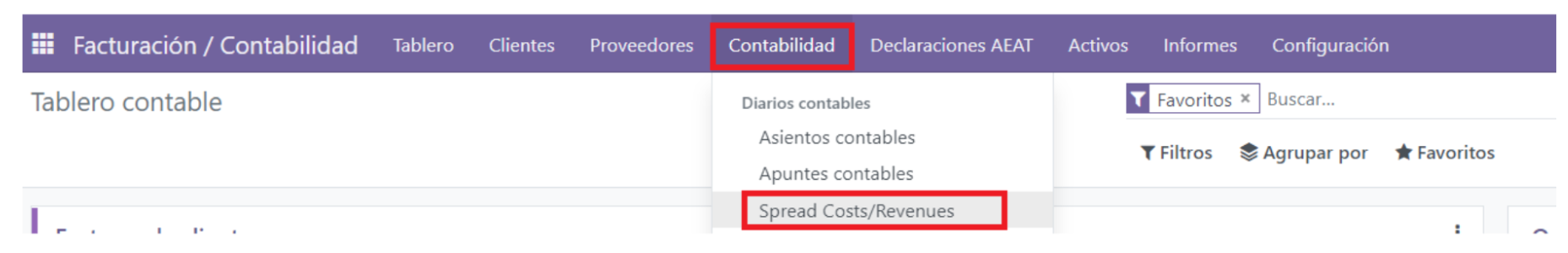 Configuración de spread cost en Odoo Contabilidad