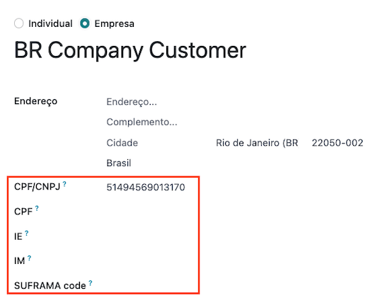 Contact configuration.