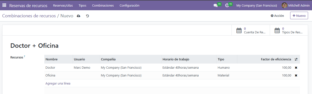 Resource Combination example