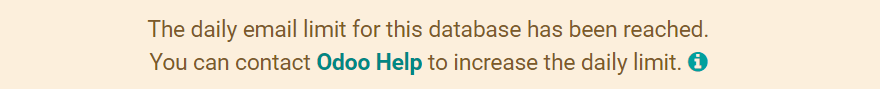 Warning in Odoo upon email limit reached.
