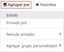 View of the Group By drop-down menu on the Odoo Email Marketing application.