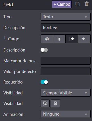 Editable field options