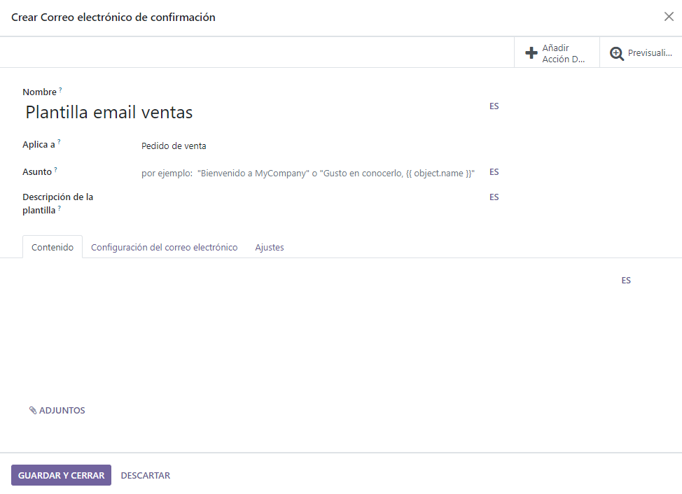 Creacion de una nueva plantilla