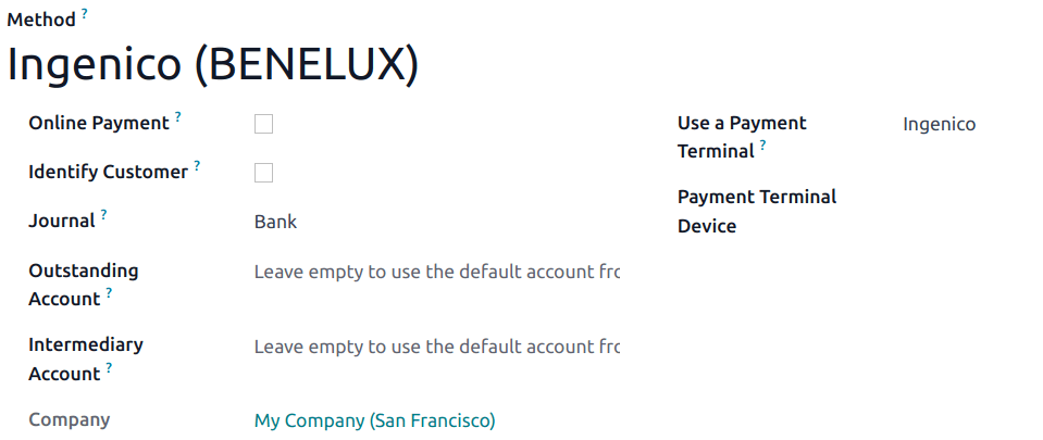 Creating a new payment method for a POS.