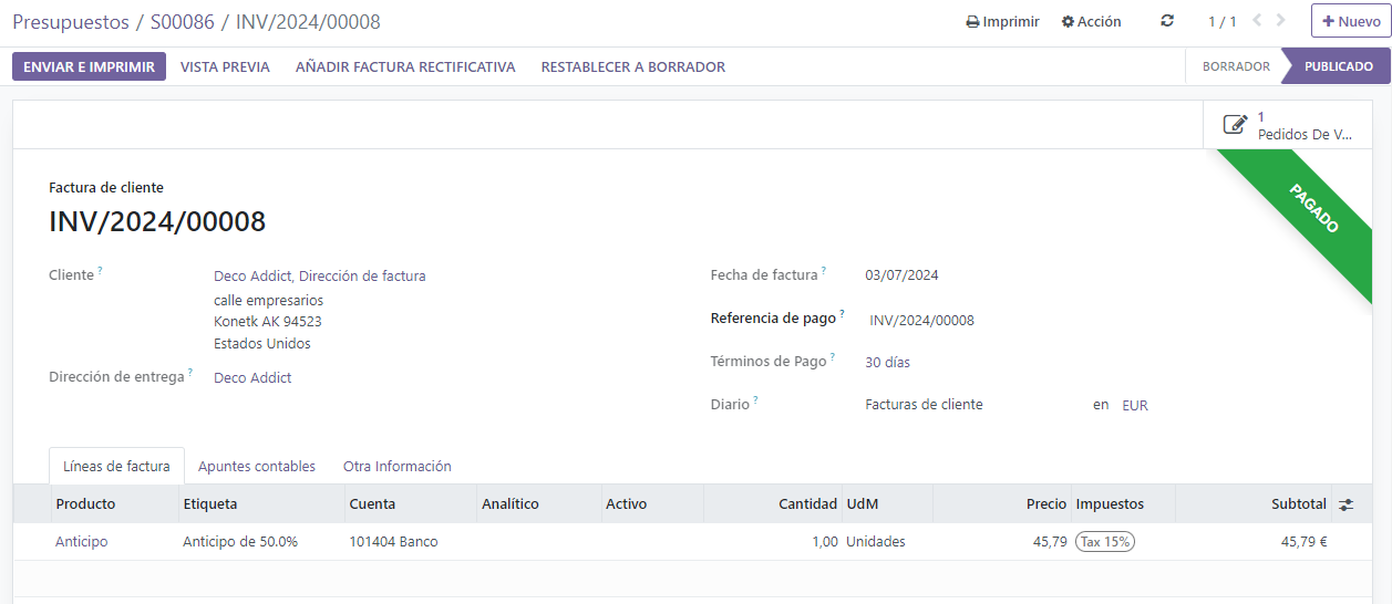 Banner verde con el texto "pagado"