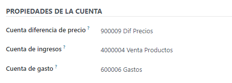 Creación cuenta diferencia precios