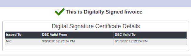 verified e-invoice