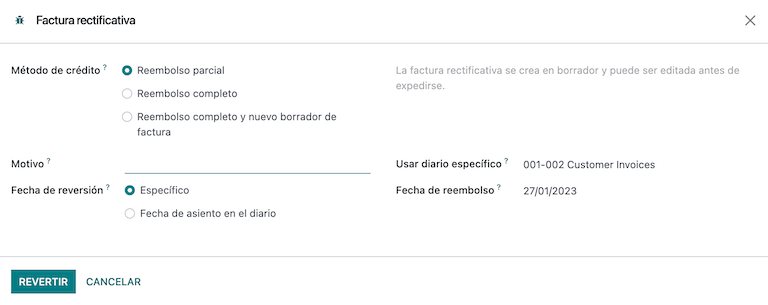 Agregar una nota de crédito de cliente para Ecuador.