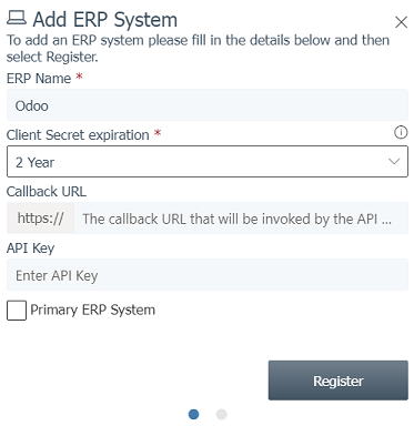 Llenado del formulario para registrar un sistema de ERP en el portal de la ETA.