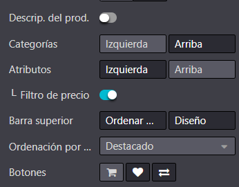 Opciones de categorías para su comercio electrónico