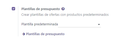 Activar plantillas presupuestos