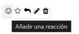 Imagen de un mensaje en la bandeja de entrada y las opciones de acción en Conversaciones de Odoo.