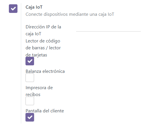 Función de la caja IoT para conectar una pantalla del cliente