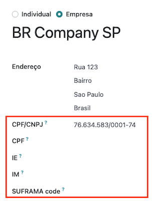 Configuración de la empresa.