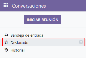 Imagen de mensajes que se marcaron como por hacer en Conversaciones de Odoo.