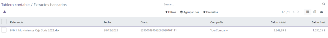 Importar transacciones bancarias desde el diario bancario