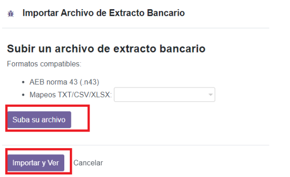 Importar transacciones bancarias desde el diario bancario