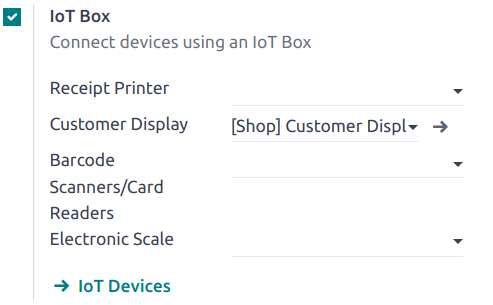 Función de la caja IoT para conectar una pantalla del cliente