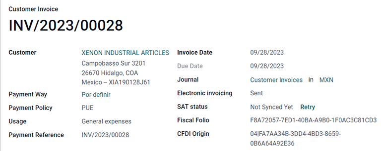 Factura antigua con origen del CFDI.