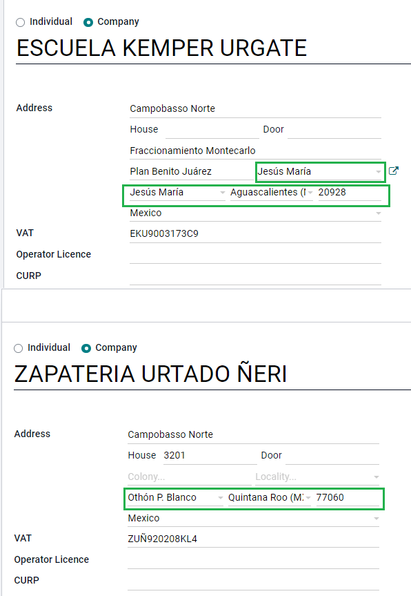 Configuración de la guía de entrega del producto.