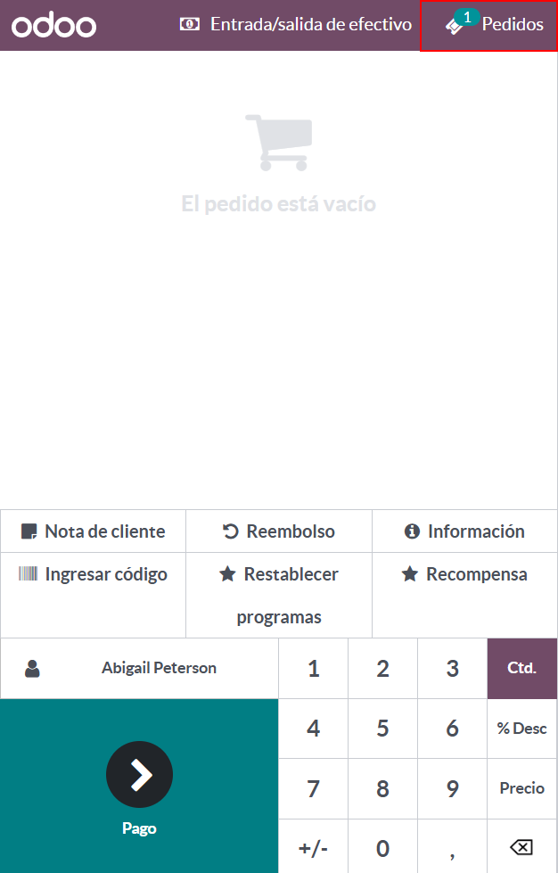 Botón de cotizaciones y órdenes de venta en la interfaz de Punto de venta