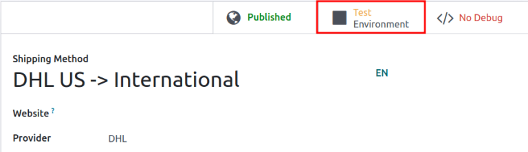 Imagen del botón inteligente "entorno de prueba".