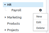 Crear subespacios de trabajo en el menú a la izquierda