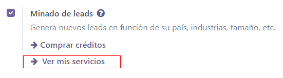 Compra creditos en los Odoo IAP ajustes.